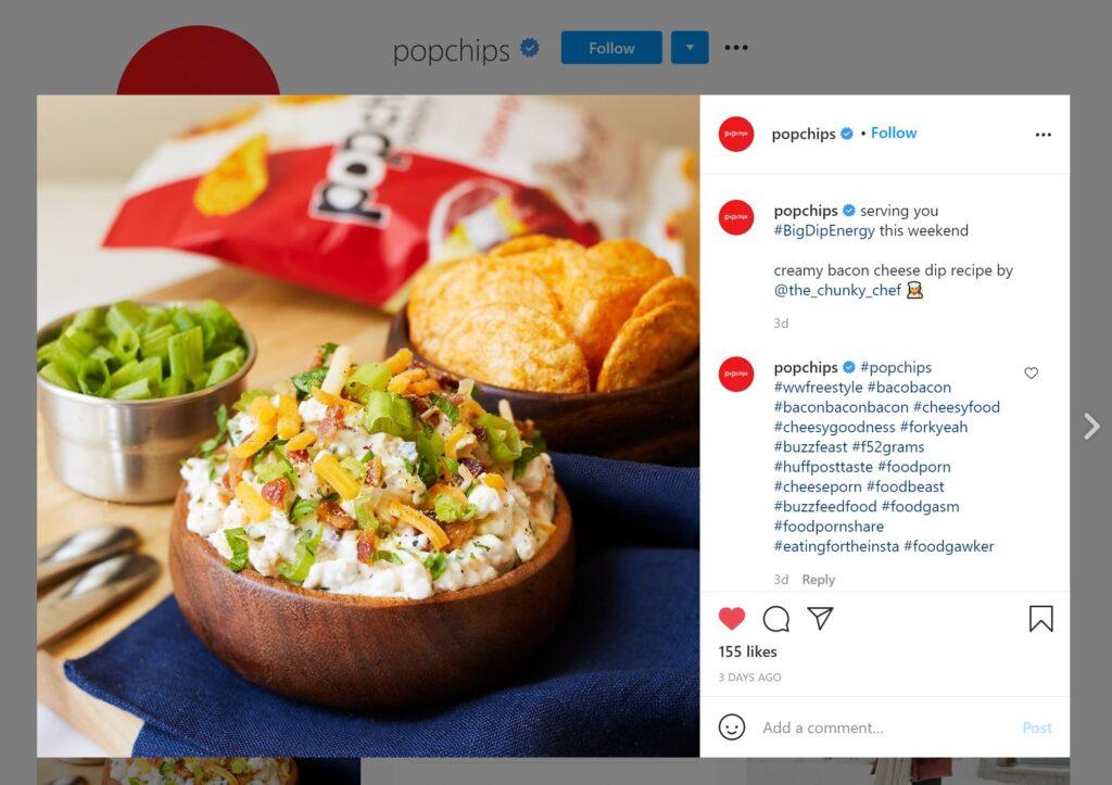 Popchips Instagram post